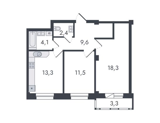 Продажа 2-комнатной квартиры 62,5 м², 11/16 этаж
