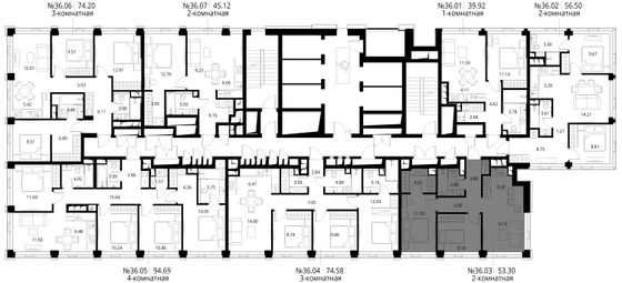 Продажа 2-комнатной квартиры 53,3 м², 36/48 этаж