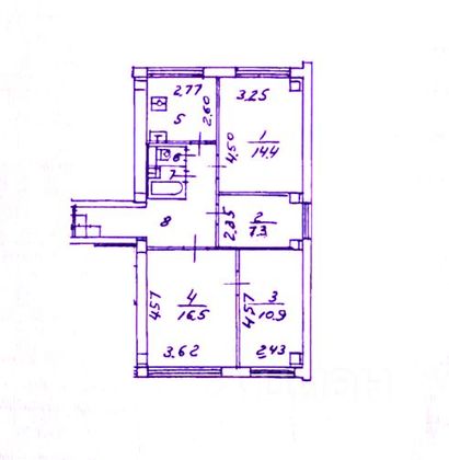 Продажа 4-комнатной квартиры 71,2 м², 8/16 этаж