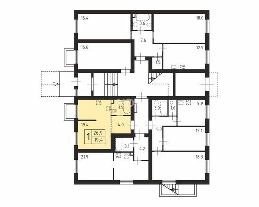 Продажа квартиры-студии 29,2 м², 1/4 этаж