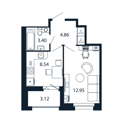 Продажа 1-комнатной квартиры 31,3 м², 11/12 этаж