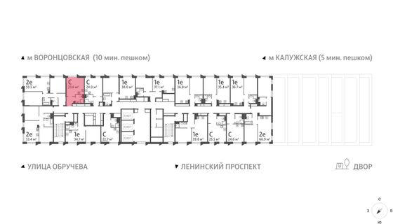 Продажа квартиры-студии 23,6 м², 34/58 этаж