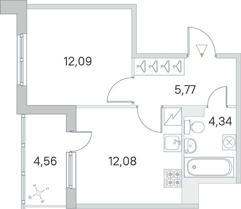 Продажа 1-комнатной квартиры 36,6 м², 2/5 этаж