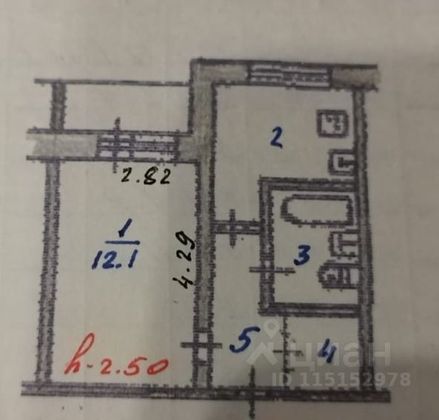 Продажа 1-комнатной квартиры 27,2 м², 9/9 этаж