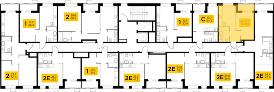 Продажа 1-комнатной квартиры 33,1 м², 11/14 этаж