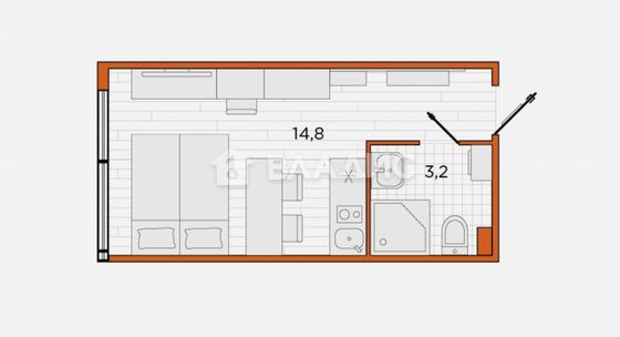 Продажа квартиры-студии 18,9 м², 4/20 этаж