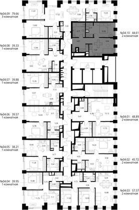 Продажа 2-комнатной квартиры 44,6 м², 4/26 этаж