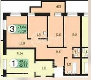 Продажа 3-комнатной квартиры 71,8 м², 2/25 этаж