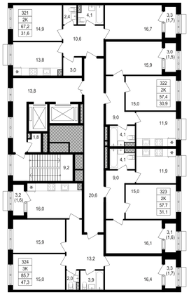 Продажа 2-комнатной квартиры 57,7 м², 4/20 этаж