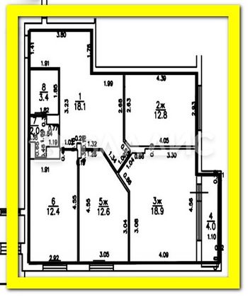 Продажа 3-комнатной квартиры 85 м², 16/17 этаж