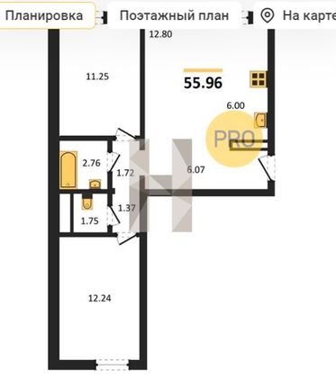 Продажа 2-комнатной квартиры 51,3 м², 1/10 этаж