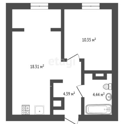 Продажа 1-комнатной квартиры 37,8 м², 6/16 этаж