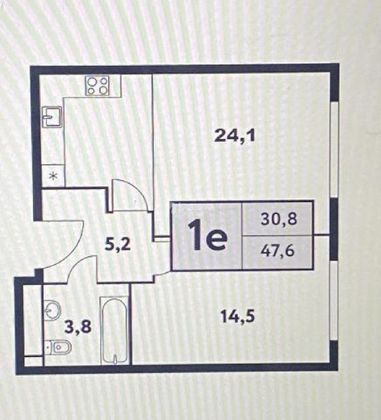 Продажа 2-комнатной квартиры 47,6 м², 6/35 этаж