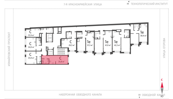 25,8 м², студия, 5/11 этаж