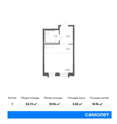 23,7 м², студия, 15/24 этаж