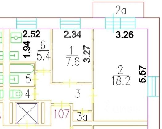 Продажа 2-комнатной квартиры 39,4 м², 3/8 этаж