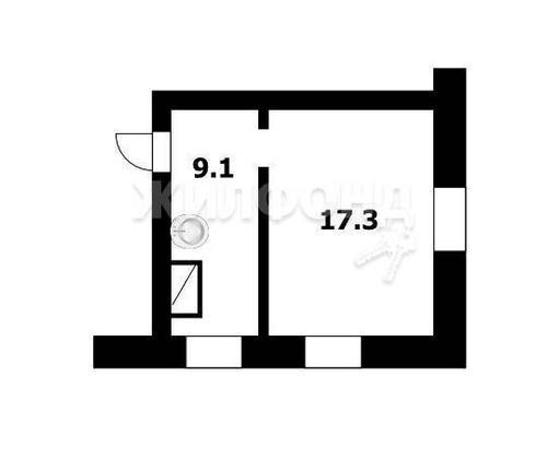 Продажа 1-комнатной квартиры 26,4 м², 1/2 этаж