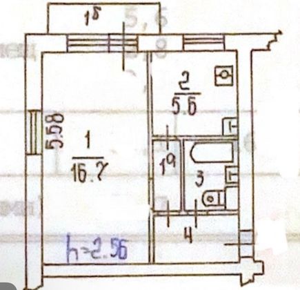 Продажа 1-комнатной квартиры 30,1 м², 4/5 этаж