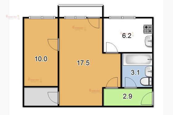 Продажа 2-комнатной квартиры 42,6 м², 3/5 этаж