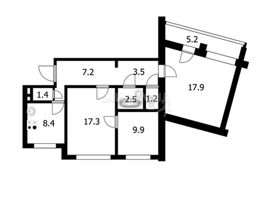 Продажа 3-комнатной квартиры 69,3 м², 4/9 этаж