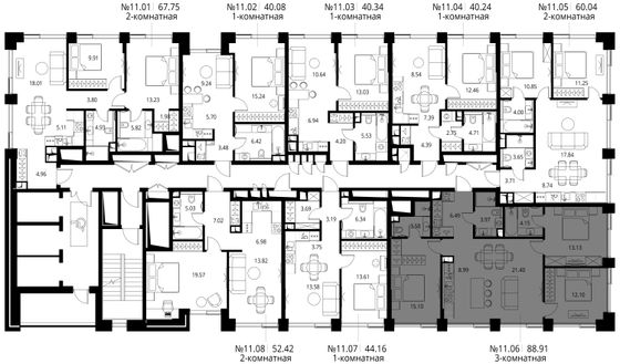 Продажа 3-комнатной квартиры 88,9 м², 11/27 этаж