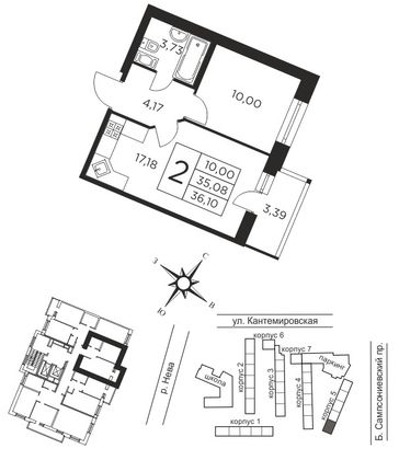 Продажа 1-комнатной квартиры 35,1 м², 11/12 этаж