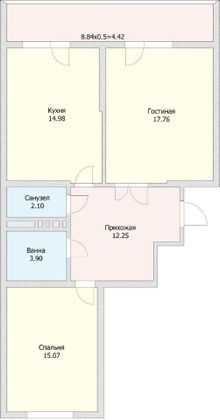 Продажа 2-комнатной квартиры 70 м², 14/22 этаж