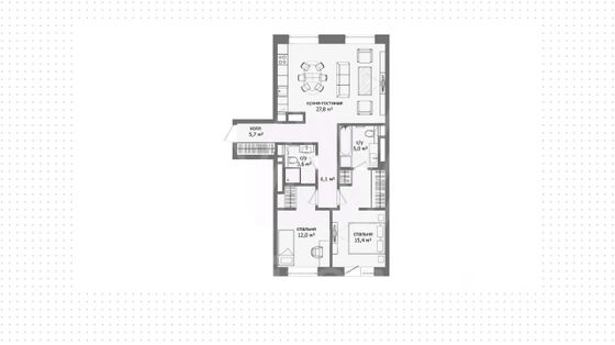 Продажа 3-комнатной квартиры 74 м², 15/16 этаж