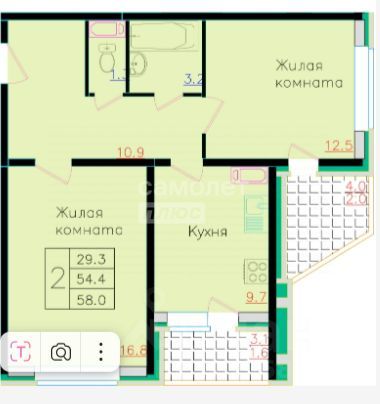 Продажа 2-комнатной квартиры 58 м², 14/18 этаж