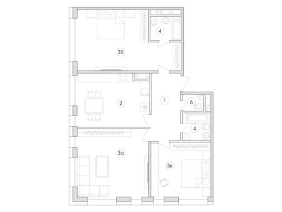 106,1 м², 3-комн. квартира, 21/22 этаж