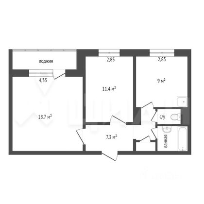Продажа 2-комнатной квартиры 52 м², 4/9 этаж