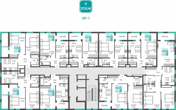 Продажа 3-комнатной квартиры 77 м², 9/12 этаж