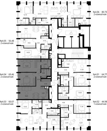 Продажа 2-комнатной квартиры 69,5 м², 4/17 этаж