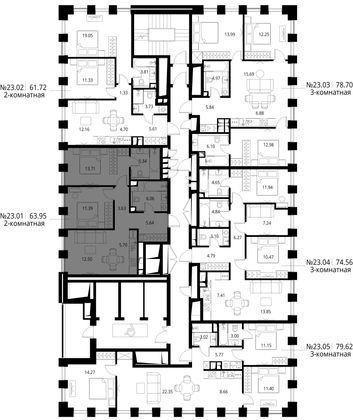 Продажа 2-комнатной квартиры 64 м², 23/27 этаж