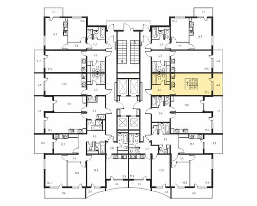 29,5 м², 1-комн. квартира, 13/24 этаж