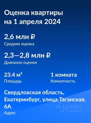 Продажа 1-комнатной квартиры 23,4 м², 3/5 этаж