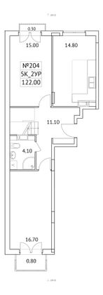 122 м², 5-комн. квартира, 10/11 этаж