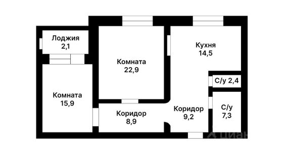Продажа 2-комнатной квартиры 81,2 м², 5/9 этаж