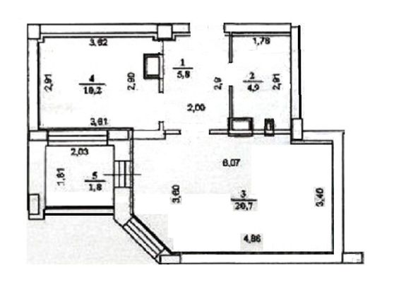 Продажа 1-комнатной квартиры 43 м², 4/10 этаж