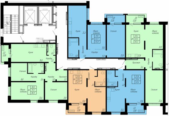 Продажа 2-комнатной квартиры 65,3 м², 13/17 этаж