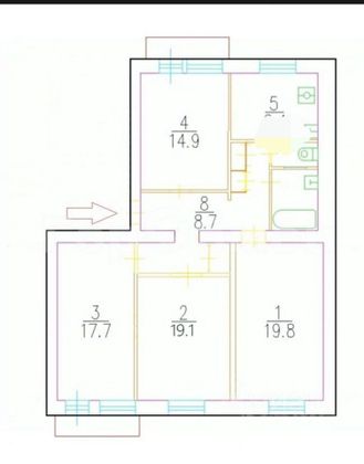 Продажа 4-комнатной квартиры 96,8 м², 5/5 этаж