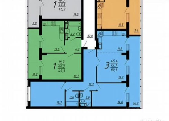 Продажа 3-комнатной квартиры 80 м², 11/23 этаж