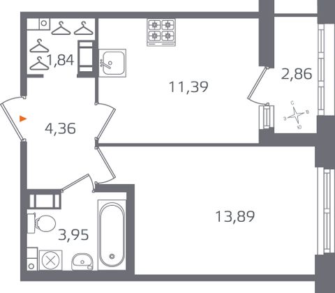 Продажа 1-комнатной квартиры 36,9 м², 6/10 этаж