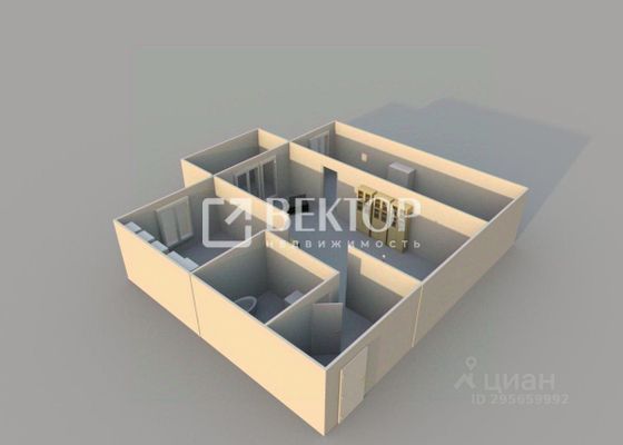 Продажа 2-комнатной квартиры 45 м², 3/4 этаж