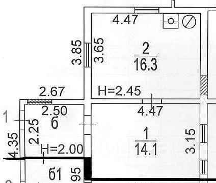 Продажа 1-комнатной квартиры 36 м², 1/1 этаж