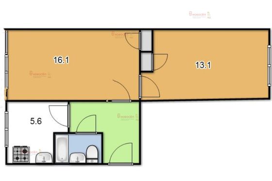 Продажа 2-комнатной квартиры 42,5 м², 1/5 этаж