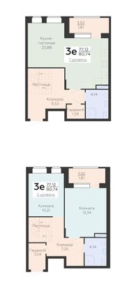 Продажа 2-комнатной квартиры 80,7 м², 24/24 этаж