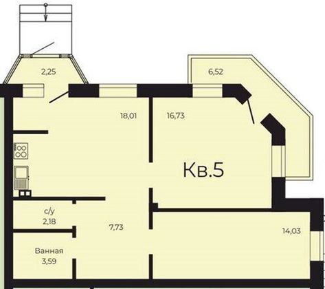 Продажа 2-комнатной квартиры 66,7 м², 1/3 этаж