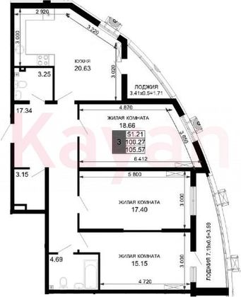 Продажа 4-комнатной квартиры 100,3 м², 2/24 этаж