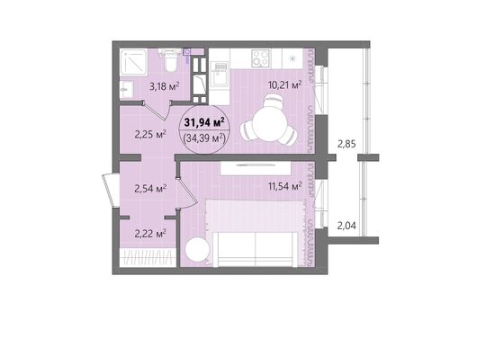 Продажа 1-комнатной квартиры 37 м², 3/14 этаж